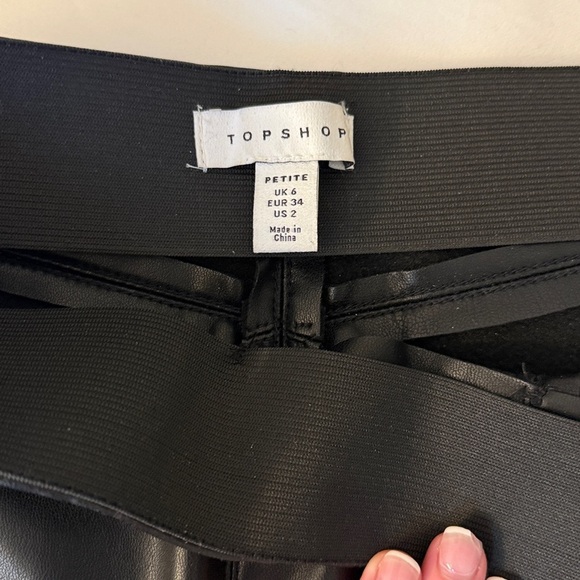 Topshop Faux Leather Skinny Pants (Petite) - Picture 5 of 8